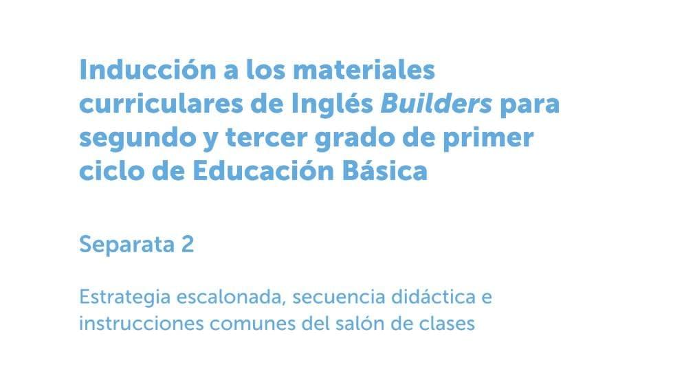 Imagen del recurso de Estrategia escalonada, secuencia didáctica e instrucciones comunes del salón de clases