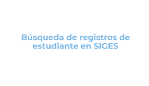 Imagen del recurso de Búsqueda de registros de estudiante en SIGES