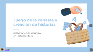 Imagen del recurso de Juego de la canasta ycreación de historias Actividades de refuerzo en lectoescritura